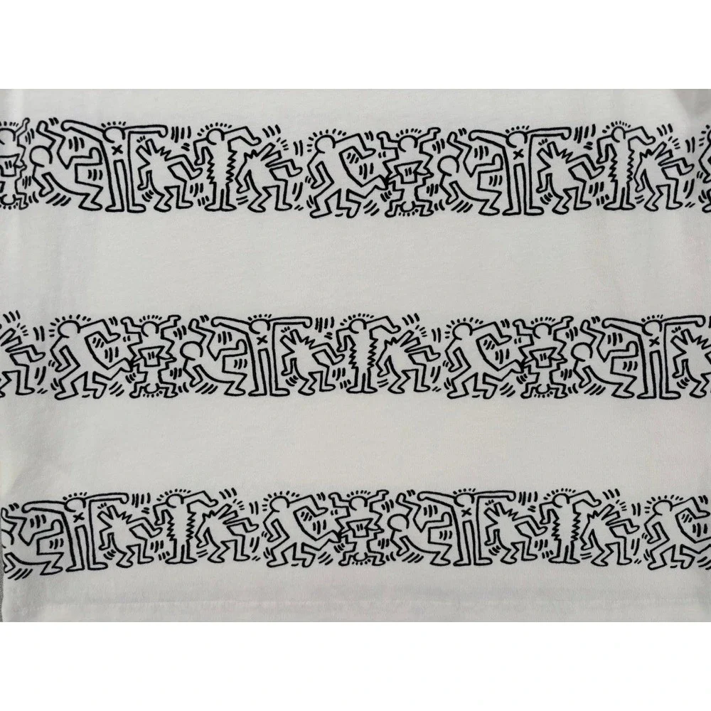 Lacoste x Keith Haring T-Shirt Mens Small White Graphic Art Tee FA10619
